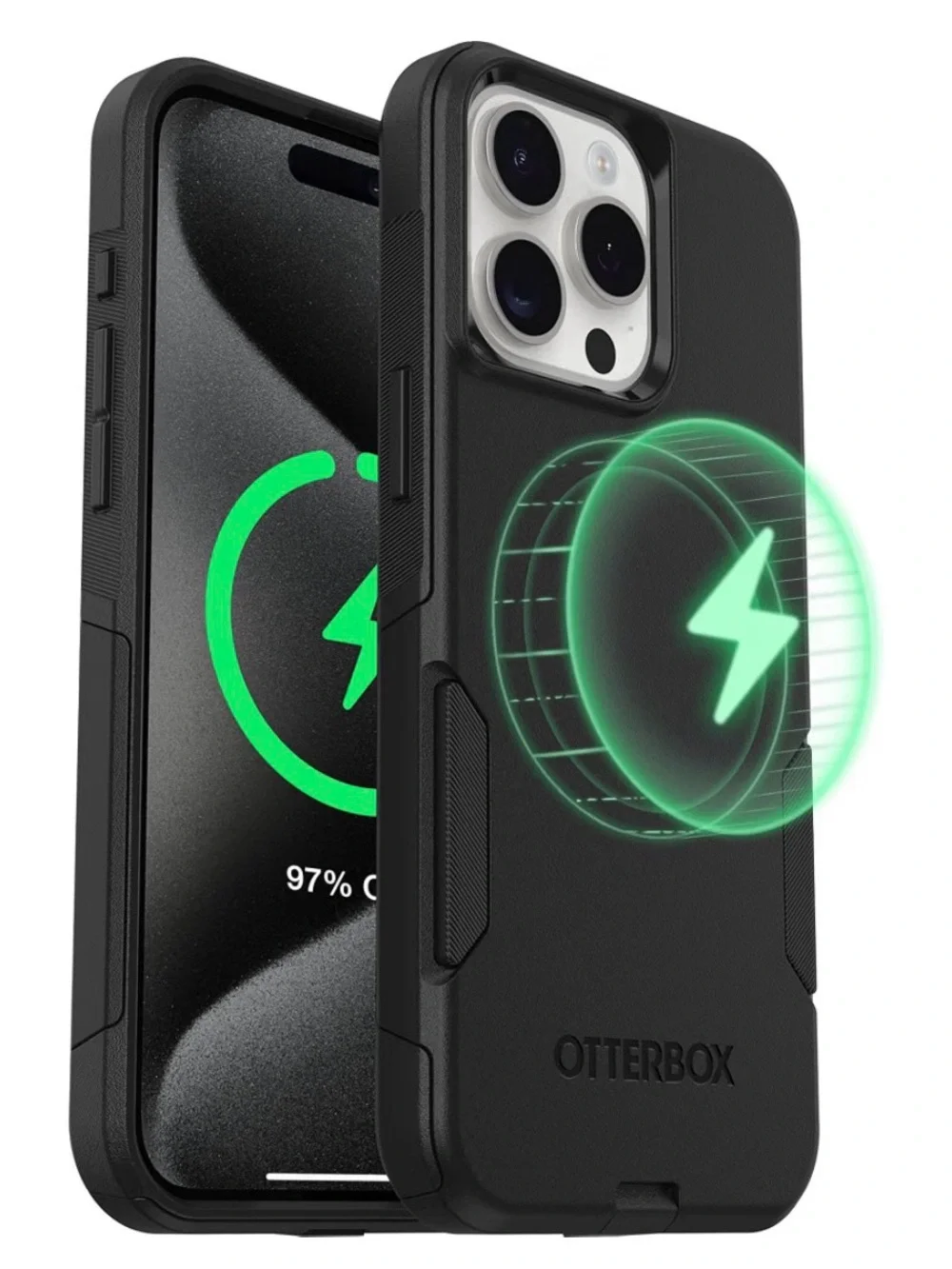 OtterBox iPhone 15 Pro - Commuter MagSafe Case - Black + extra inner
